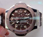 Swiss Replica Hublot Big Bang Brown Dial Brown Bezel with Rubber Strap Watch